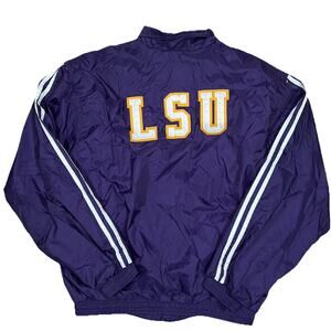 Vintage Adidas LSU Embroidered Letter Tigers Windbreaker Full Zip Jacket Small